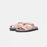 Hermès Chypre Rose Porcelain Suede Sandals