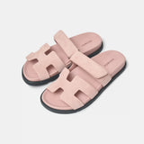 Hermès Chypre Rose Porcelain Suede Sandals