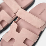 Hermès Chypre Rose Porcelain Suede Sandals