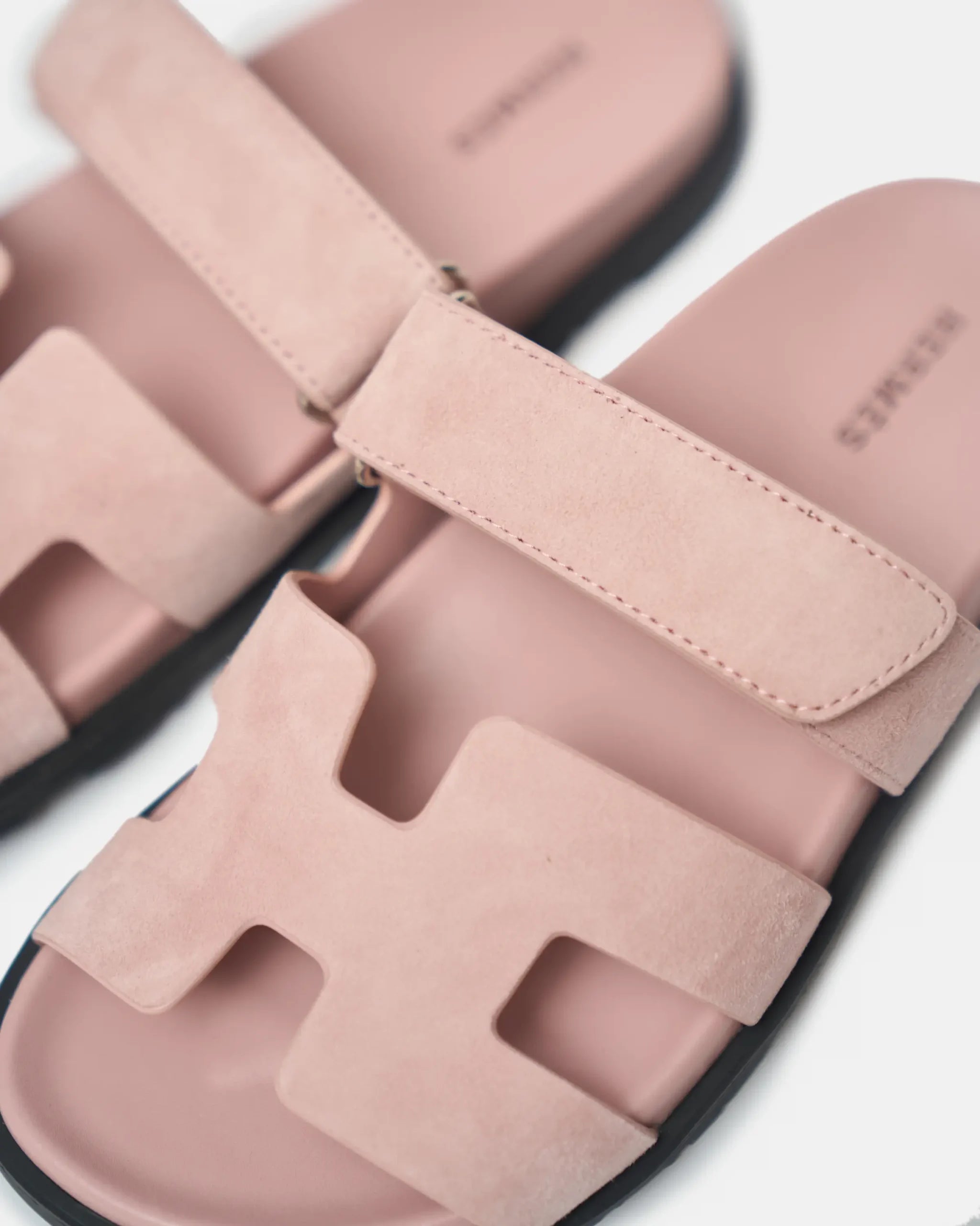 Hermès Chypre Rose Porcelain Suede Sandals