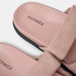 Hermès Chypre Rose Porcelain Suede Sandals
