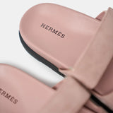 Hermès Chypre Rose Porcelain Suede Sandals
