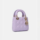 Dior Mini Lady Dior Lilac Bag Lambskin