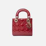 Dior Mini Lady Dior Red Vernis Bag Lambskin
