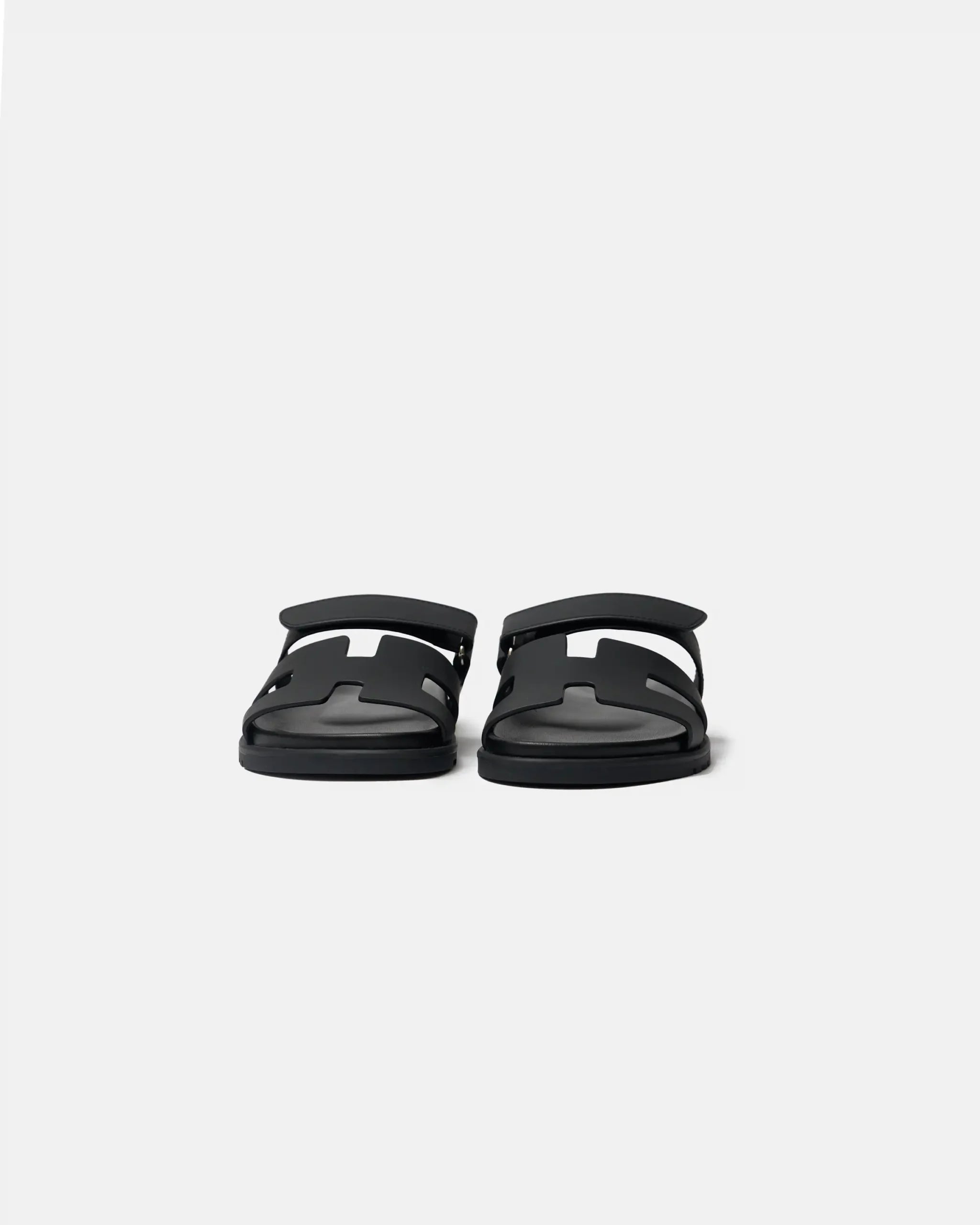 Hermes Chypre Black Calfskin Sandal