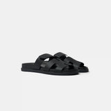 Hermes Chypre Black Calfskin Sandal
