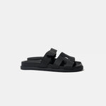 Hermes Chypre Black Calfskin Sandal