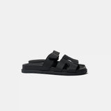 Hermes Chypre Black Calfskin Sandal