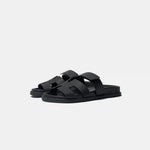 Hermes Chypre Black Calfskin Sandal