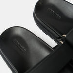 Hermes Chypre Black Calfskin Sandal