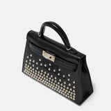 Hermès Mini Kelly 20 Black Cloute With Studs PHW