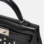 Hermès Mini Kelly 20 Black Cloute With Studs PHW