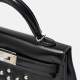 Hermès Mini Kelly 20 Black Cloute With Studs PHW