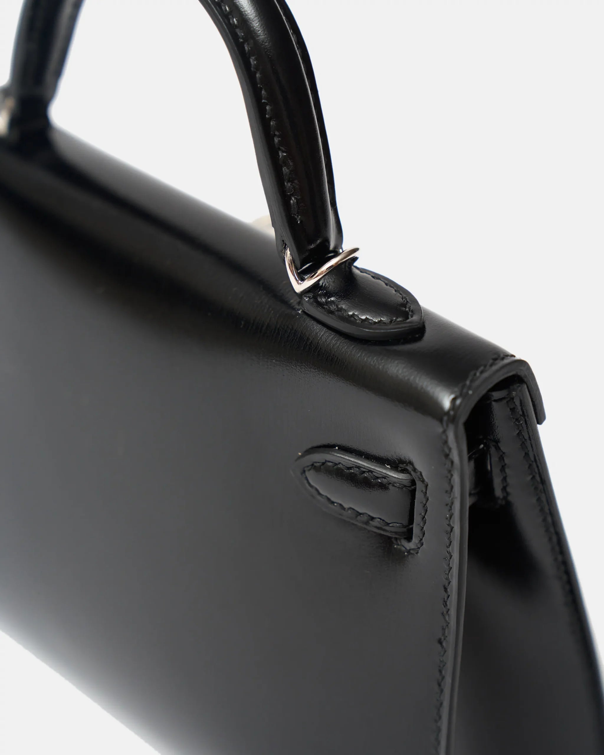 Hermès Mini Kelly 20 Black Cloute With Studs PHW