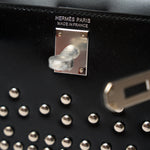 Hermès Mini Kelly 20 Black Cloute With Studs PHW