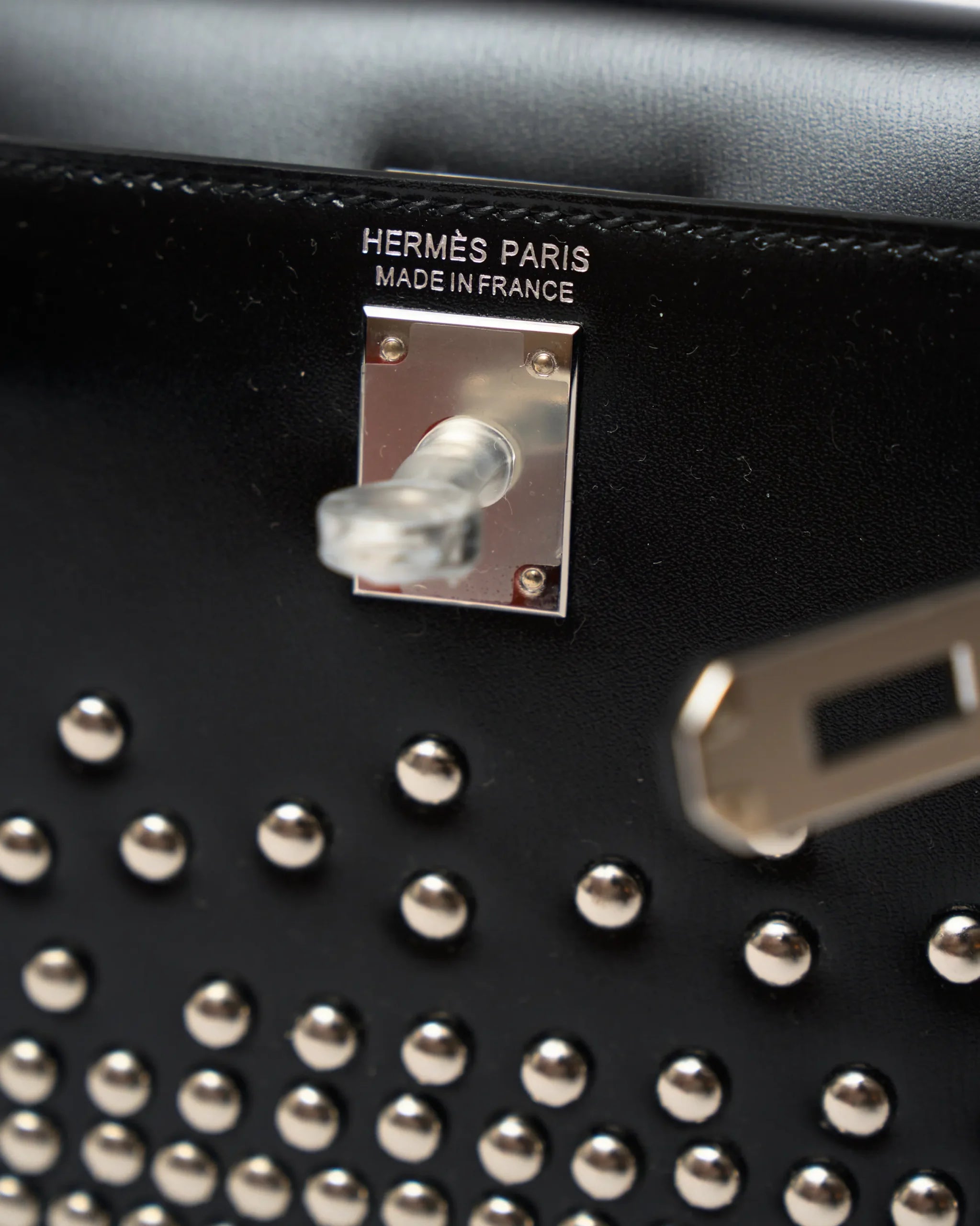 Hermès Mini Kelly 20 Black Cloute With Studs PHW