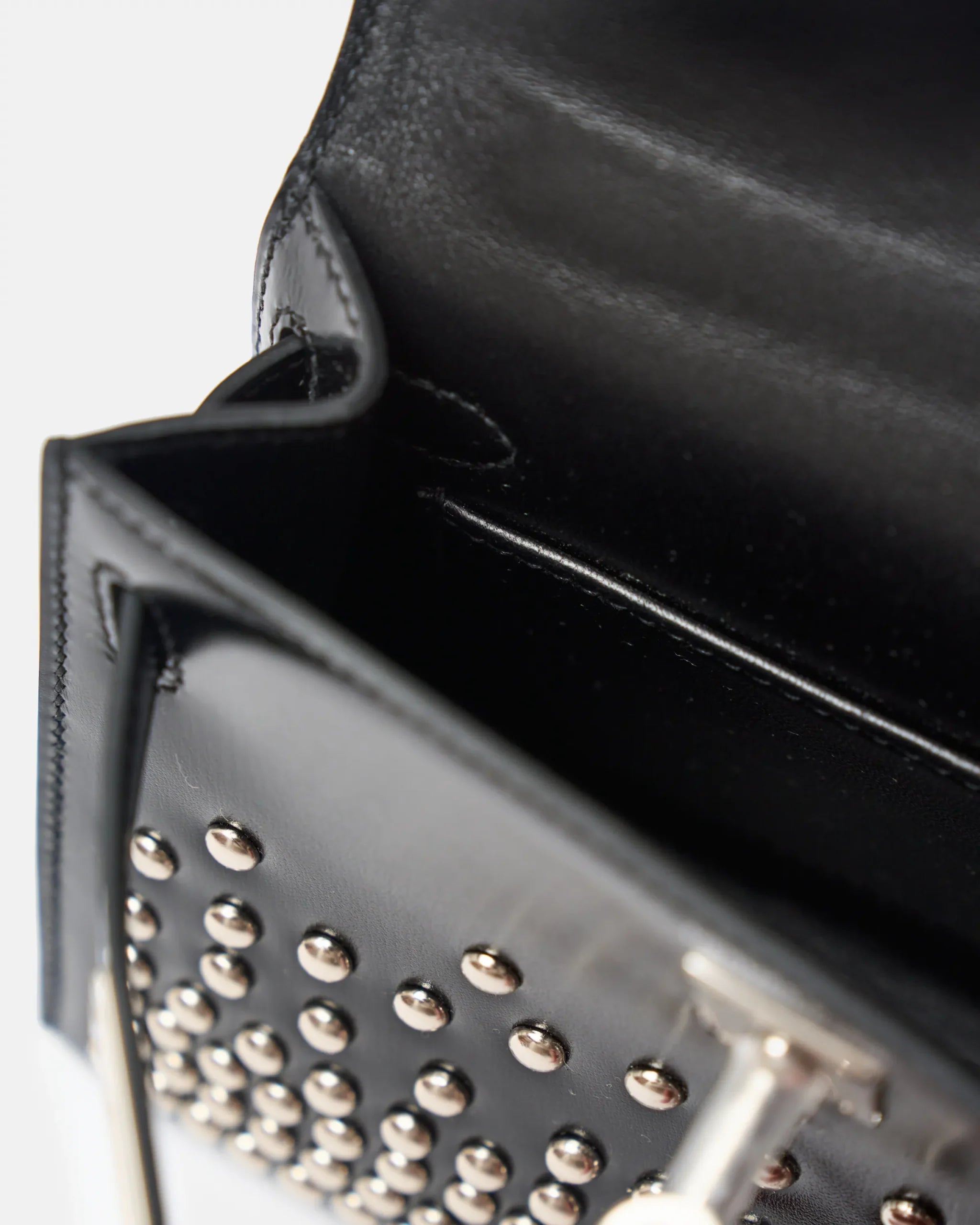 Hermès Mini Kelly 20 Black Cloute With Studs PHW