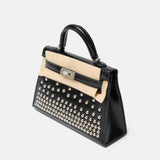 Hermès Mini Kelly 20 Black Cloute With Studs PHW