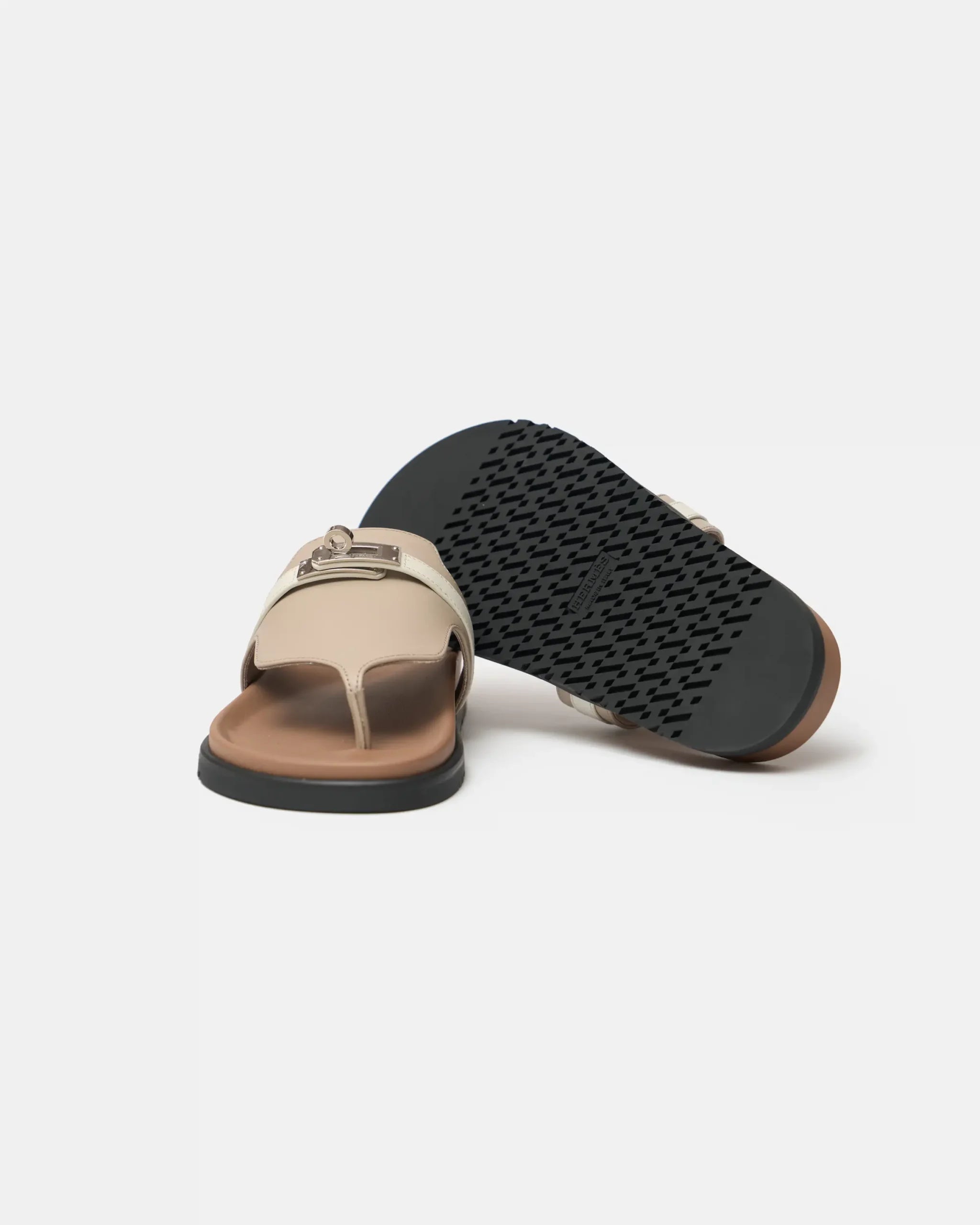 Hermès Empire Beige Mastic Beige Glaise Calfskin Sandals