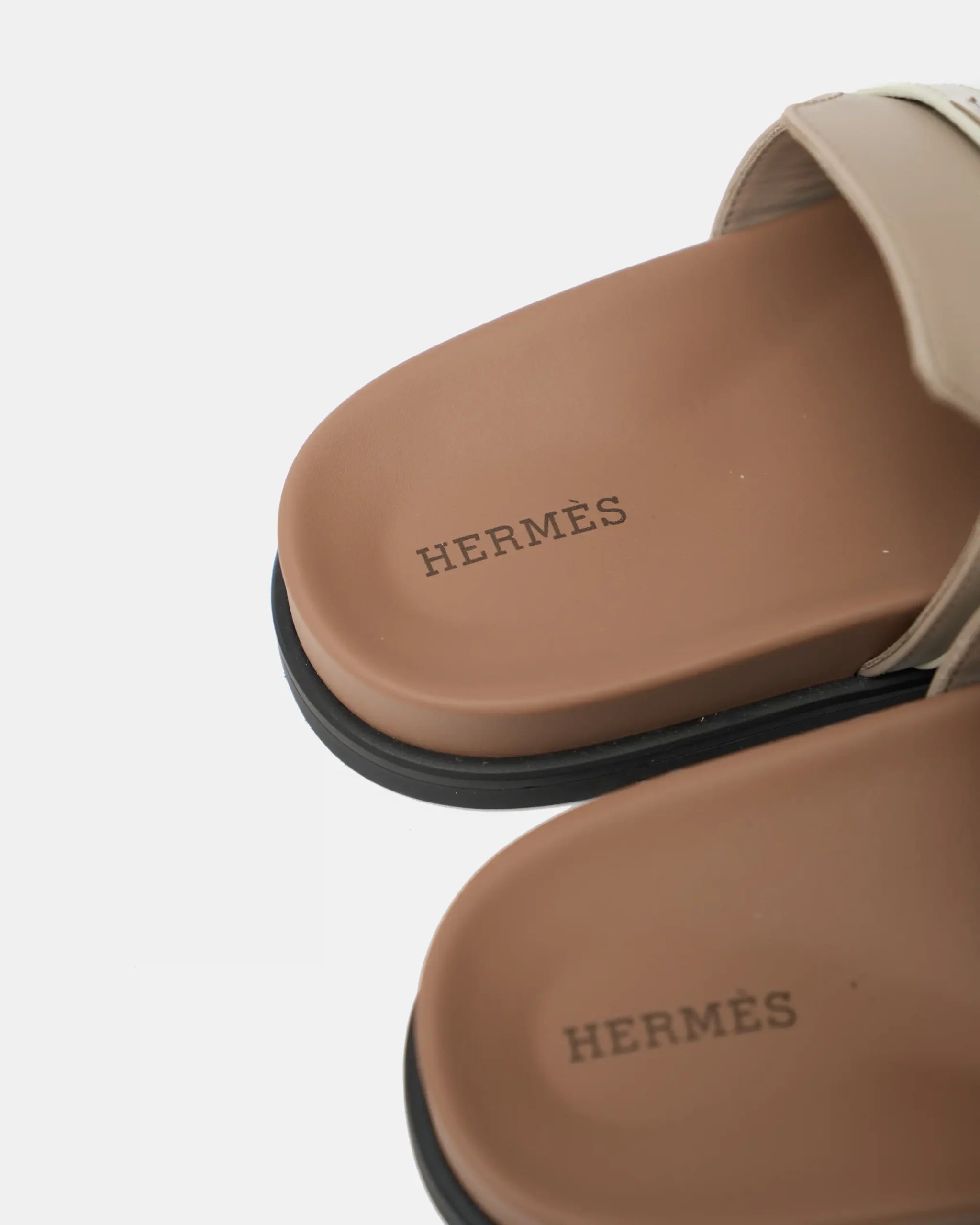 Hermès Empire Beige Mastic Beige Glaise Calfskin Sandals