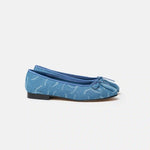 Chanel Printed Denim Blue Ballet Flats