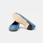 Chanel Printed Denim Blue Ballet Flats
