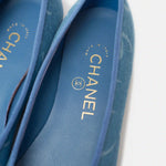 Chanel Printed Denim Blue Ballet Flats