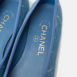 Chanel Printed Denim Blue Ballet Flats