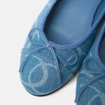 Chanel Printed Denim Blue Ballet Flats