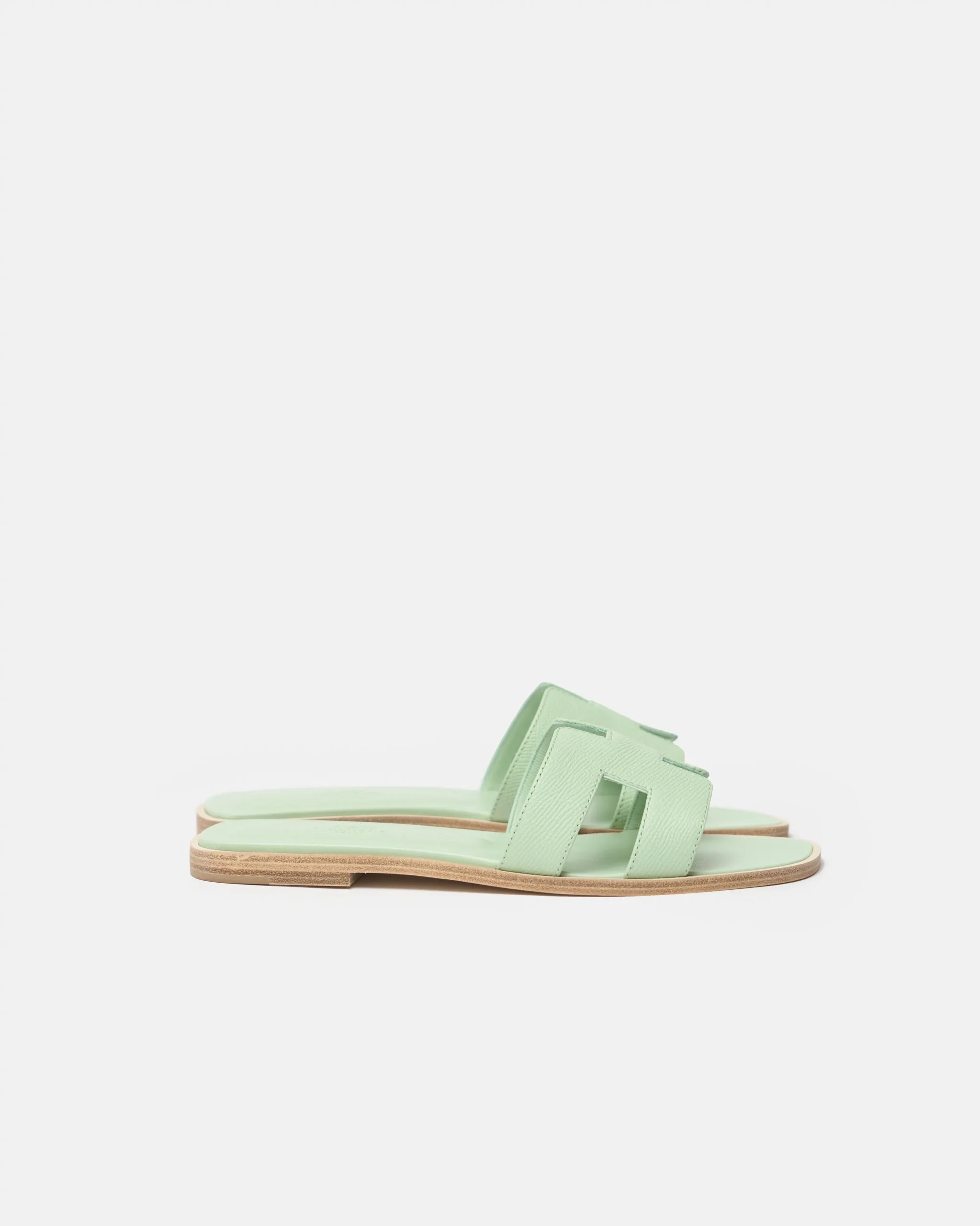 Hermès Oran Vert Jade Epsom Sandals