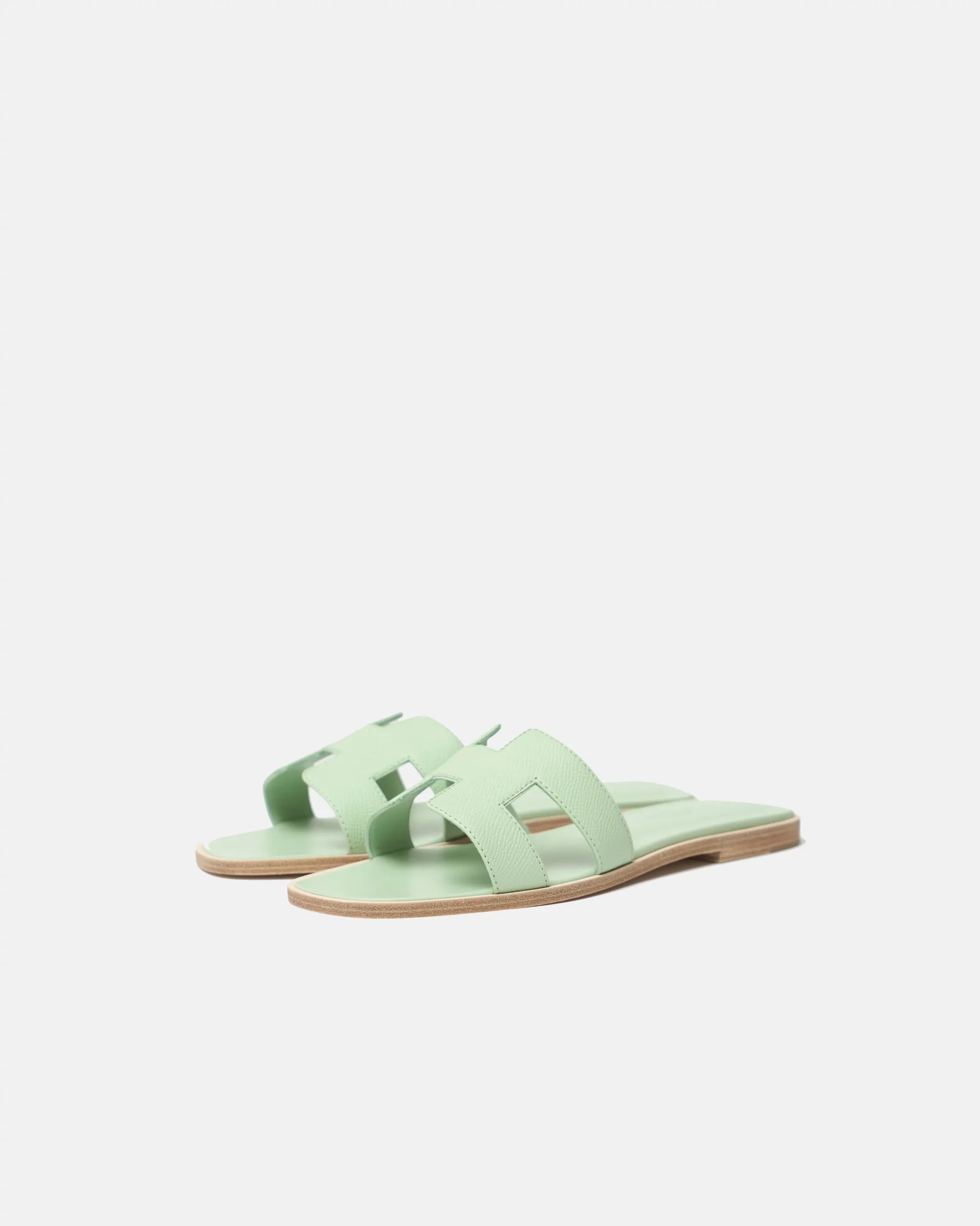 Hermès Oran Vert Jade Epsom Sandals