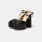 Prada Black High-heeled Satin Platform Sandals