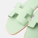 Hermès Oran Vert Jade Epsom Sandals