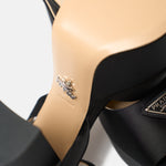 Prada Black High-heeled Satin Platform Sandals