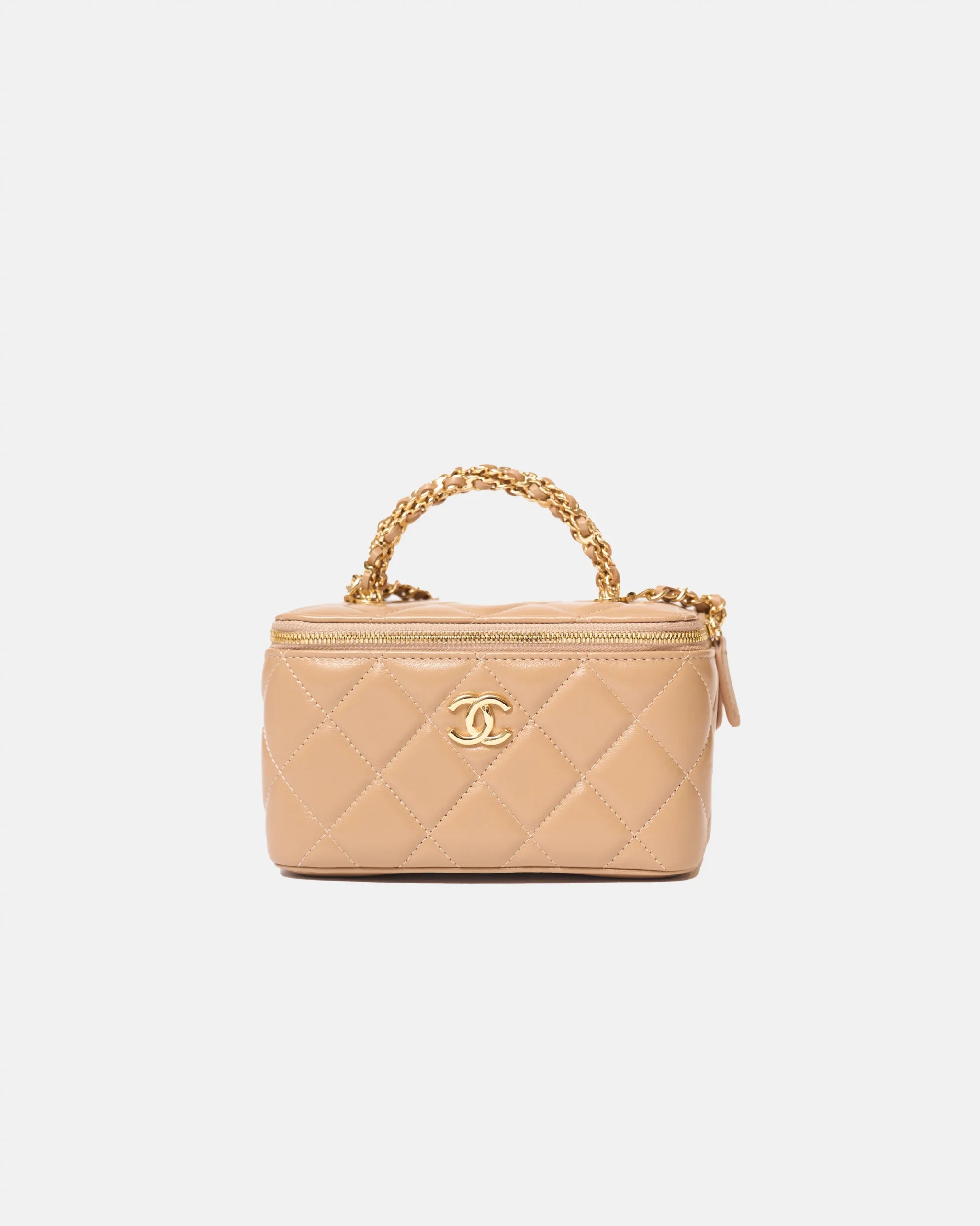 Chanel Vanity Case Lambskin Beige GHW