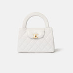 Chanel Mini Kelly White Calfskin Gold-Tone Metal Bag