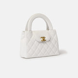 Chanel Mini Shopping White Calfskin Gold-Tone Metal Bag