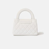 Chanel Mini Shopping White Calfskin Gold-Tone Metal Bag
