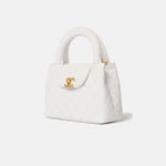 Chanel Mini Shopping White Calfskin Gold-Tone Metal Bag