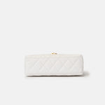 Chanel Mini Shopping White Calfskin Gold-Tone Metal Bag
