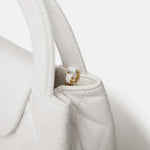 Chanel Mini Shopping White Calfskin Gold-Tone Metal Bag