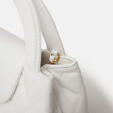 Chanel Mini Shopping White Calfskin Gold-Tone Metal Bag