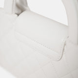 Chanel Mini Shopping White Calfskin Gold-Tone Metal Bag