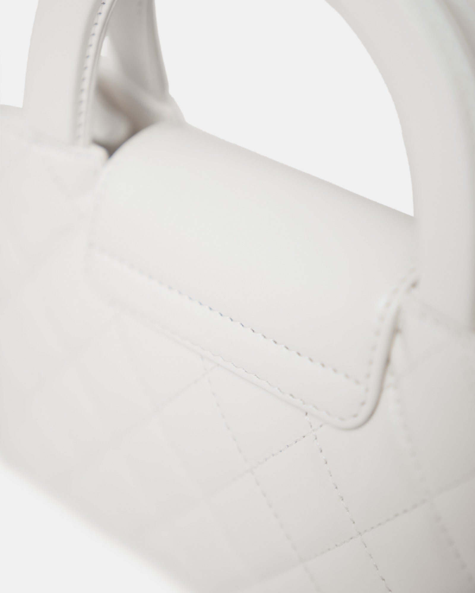 Chanel Mini Shopping White Calfskin Gold-Tone Metal Bag