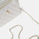 Chanel Mini Shopping White Calfskin Gold-Tone Metal Bag