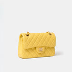 Chanel Classic Double Flap Small Yellow Caviar Gold-Tone Metal