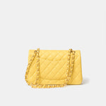 Chanel Classic Double Flap Small Yellow Caviar Gold-Tone Metal