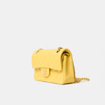 Chanel Classic Double Flap Small Yellow Caviar Gold-Tone Metal
