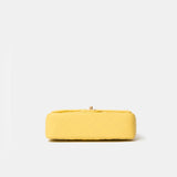 Chanel Classic Double Flap Small Yellow Caviar Gold-Tone Metal