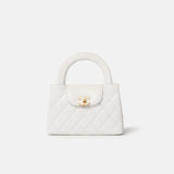 Chanel Mini Kelly White Calfskin Gold-Tone Metal Bag